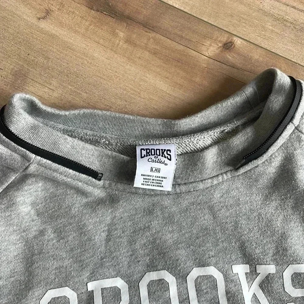 Vintage Crooks & Castles T-Shirt Crools F.W.U Print Gray Sz L - Picture 5 of 8
